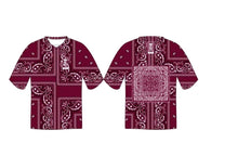 NEW V NECK  RANGE PAISLEY BASEBALL JERSEYS.  MADE TO ORDER:  WORLDWIDE SHIPPING.