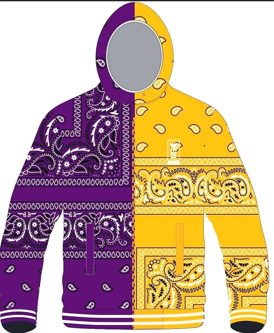 🟣🟡 Paisley Split  Hooded Bomber Jacket : USA Standard Sizing :