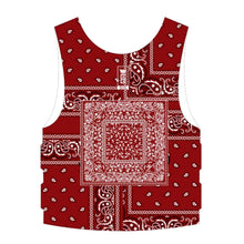 Burgundy Paisley Tactical Streetwear Vest :  Pre Order :