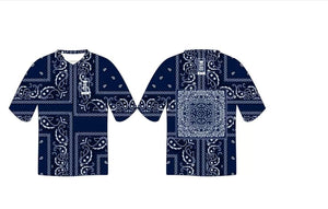 NEW V NECK  RANGE PAISLEY BASEBALL JERSEYS.  MADE TO ORDER:  WORLDWIDE SHIPPING.