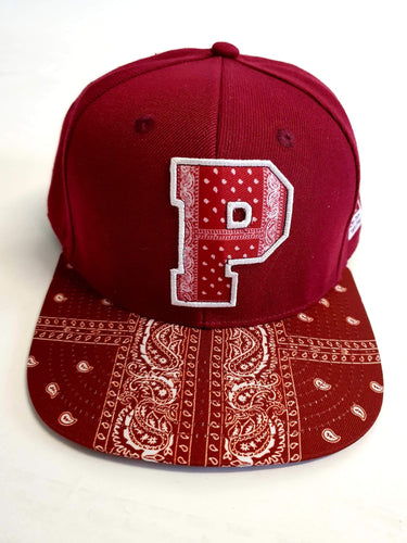 Burgundy P Westcoast Bandanna Custom Made Snap Back .