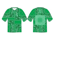NEW V NECK  RANGE PAISLEY BASEBALL JERSEYS.  MADE TO ORDER:  WORLDWIDE SHIPPING.