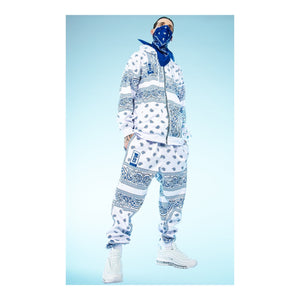 White /Royal Blue Paisley Sweatsuit :