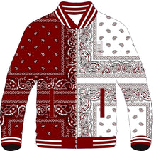 Burgundy Paisley Split Bomber Jacket :