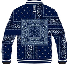 Navy Blue Bandana Jacket . All Sizing Available, Worldwide Shipping.