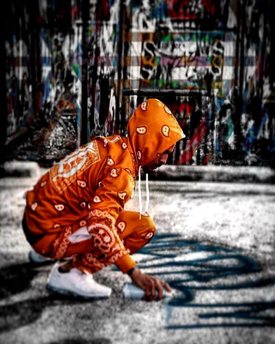 Made to  Order is the Custom Made Orange Bandana Sweatsuit ...