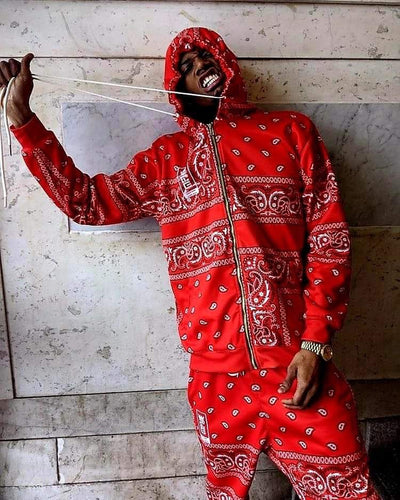 Red Paisley Bandana Custom Made Sweatsuit.