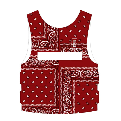 Burgundy Paisley Tactical Streetwear Vest :  Pre Order :