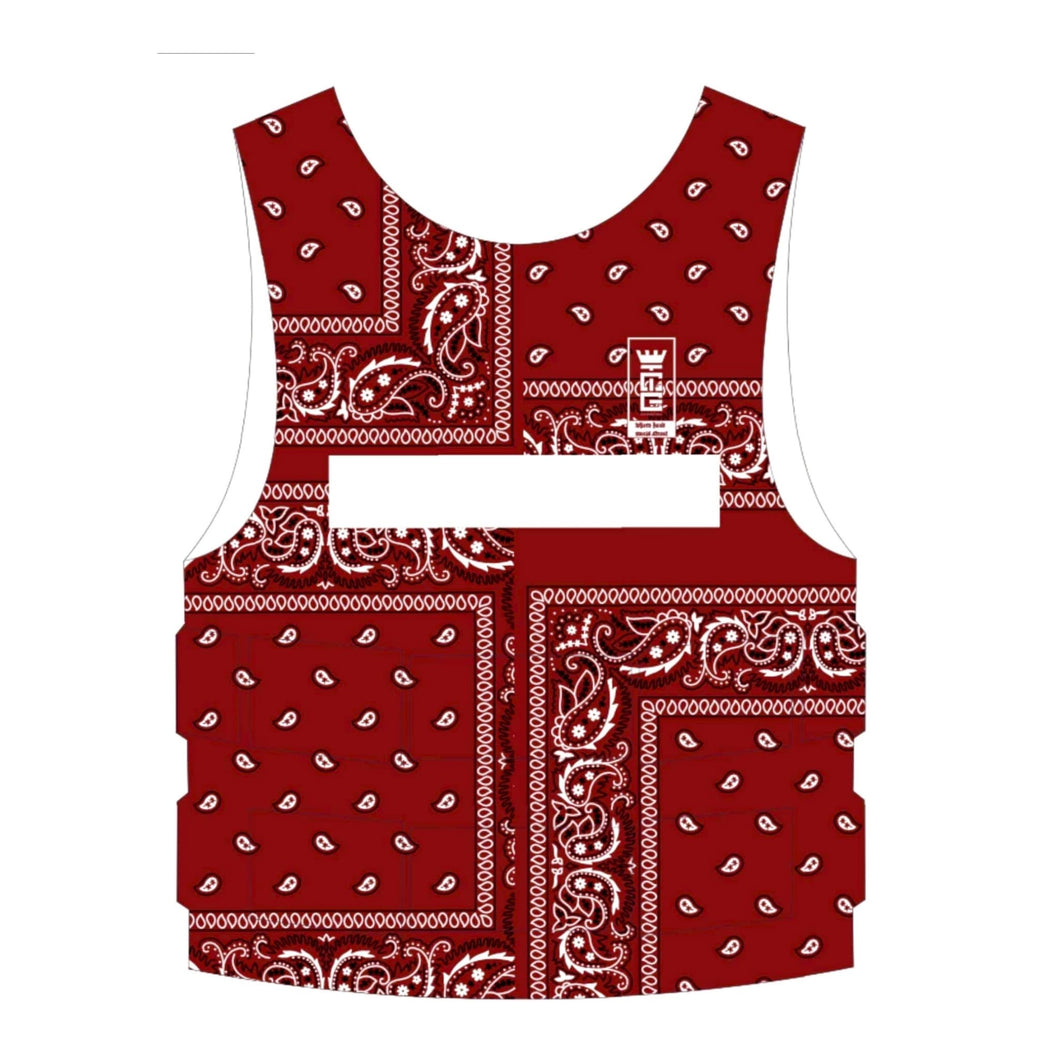Burgundy Paisley Tactical Streetwear Vest :  Pre Order :