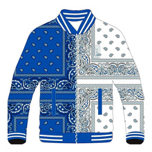 Paisley Royal Blue / White 🔵⚪️  Split Bomber Jacket :