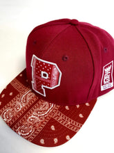 Burgundy P Westcoast Bandanna Custom Made Snap Back .