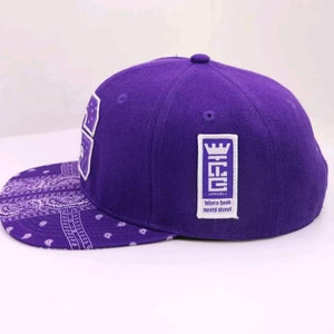 Purple G Bandanna Custom Made Snap Back Cap.