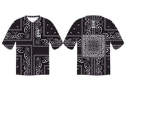 NEW V NECK  RANGE PAISLEY BASEBALL JERSEYS.  MADE TO ORDER:  WORLDWIDE SHIPPING.
